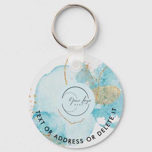Gold Blue Lake Logo und QR Code Company Schlüssela Schlüsselanhänger (Vorderseite)