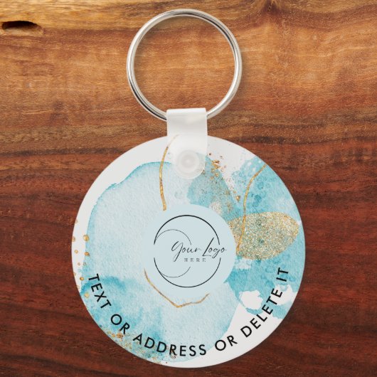 Gold Blue Lake Logo und QR Code Company Schlüssela Schlüsselanhänger (Vorderseite)
