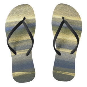 Gold Blue Line Custom Adult, Slim Rips Badesandalen