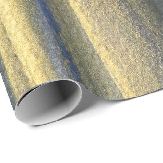 Gold Blue Lines Matte Wrapping Paper, 30 in x 2 ft Geschenkpapier (Rolleneckpunkt)
