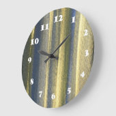 Gold Blue Lines Round (Large Wall Clock) Große Wanduhr (Winkel)