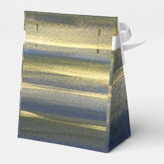 Gold Blue Lines Tent Geschenk Wrappi9ng Geschenkschachtel (Rückseite)