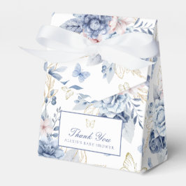 Gold & Blue Little Butterflies Boy Baby Dusche Geschenkschachtel