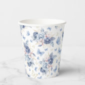 Gold & Blue Little Butterfly Boy Baby Dusche Pappbecher (Vorderseite)