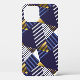 Gold Blue Luxe: Geometrisches nahtloses Muster Case-Mate iPhone Hülle