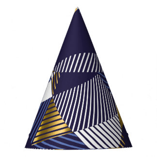 Gold Blue Luxe: Geometrisches nahtloses Muster Partyhütchen