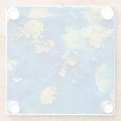 Gold Blue Luxus Moderne Glasuntersetzer (Rückseite)