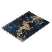 Gold Blue MARBLE Spiral Notebook anpassen Notizblock (Linke Seite)