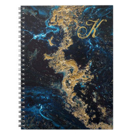 Gold Blue MARBLE Spiral Notebook anpassen Notizblock