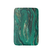 Gold Blue Marbling: Fluid Art Badematte (Vorderseite Vertikal)