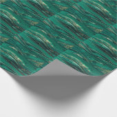 Gold Blue Marbling: Fluid Art Geschenkpapier (Ecke)