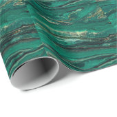 Gold Blue Marbling: Fluid Art Geschenkpapier (Rolleneckpunkt)