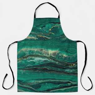 Gold Blue Marbling: Fluid Art Schürze