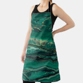 Gold Blue Marbling: Fluid Art Schürze (InSitu)
