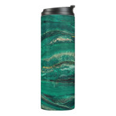 Gold Blue Marbling: Fluid Art Thermosbecher (Nach links gedreht)