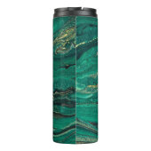 Gold Blue Marbling: Fluid Art Thermosbecher (Rückseite)