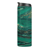 Gold Blue Marbling: Fluid Art Thermosbecher (Nach rechts gedreht)