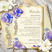 Gold Blue Mexican Baroque Hummingbird Wedding Encl Begleitkarte