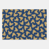 Gold Blue Navy Sphynx Cat Geschenkpapier Set (Vorderseite 3)