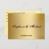Gold Blue Ocean Wedding Directors Card Begleitkarte (Vorne/Hinten)