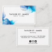 Gold Blue Painting Spritzer Beruflich Visitenkarte (Vorne/Hinten)