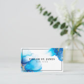 Gold Blue Painting Spritzer Beruflich Visitenkarte (Stehend Vorderseite)