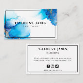 Gold Blue Painting Spritzer Beruflich Visitenkarte (Vorne/Hinten)