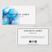 Gold Blue Painting Spritzer Visitenkarte (Vorne/Hinten)