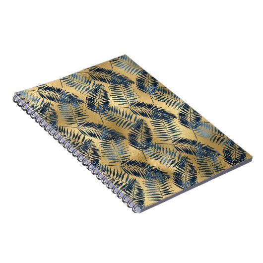 Gold Blue Palm Leaf Journal Notizblock (Rechte Seite)