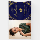 Gold Blue Pharmacy School Abschluss Foto Banner (Vertikal)