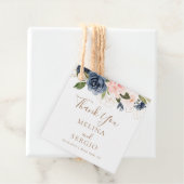 Gold Blue Pink Blume Hochzeit Danke Geschenkanhänger (Beispiel)