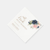 Gold Blue Pink Eat Drink Wir sind Verheiratet Hoch Serviette (Ecke)