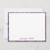 Gold Blue Pink Glitzer Handgeschriebenes Script El Mitteilungskarte (Vorderseite)