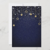 Gold Blue Prom DIY Under Stars Starry Birthday Einladung (Rückseite)