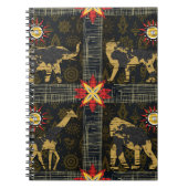 Gold Blue Red Safari World Map Afrikanische Tiere Notizblock (Vorderseite)