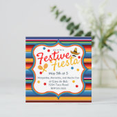Gold Blue Red Sarape Cinco de Mayo Einladung (Stehend Vorderseite)