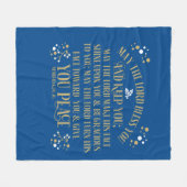 Gold Blue Sessing Numbers Scripting Gebet Fleecedecke (Vorderseite (Horizontal))