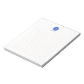 Gold & Blue Simple Modern Monogram Personalisiert Notizblock (Rotiert)