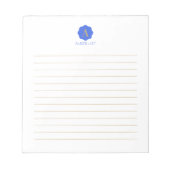 Gold & Blue Simple Modern Monogram Personalisiert Notizblock (Vorderseite)