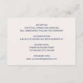 Gold Blue Smoky Dreamy Flower Wedding Begleitkarte (Rückseite)