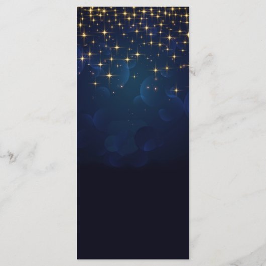 Gold Blue Sparkor Weihnachtsfest Abendessen Menükarte (Rückseite)