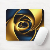 gold blue spiral abstract vortex pattern luxury ge mousepad (Mit Mouse)
