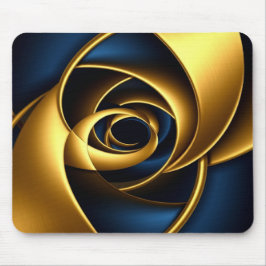 gold blue spiral abstract vortex pattern luxury ge mousepad