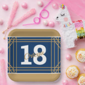 Gold & Blue Sports Themenpapiertafel Pappteller (Party)