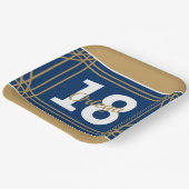 Gold & Blue Sports Themenpapiertafel Pappteller (Gewinkelt)
