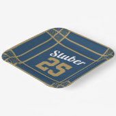 Gold & Blue Sports Themenpapiertafel Pappteller (Gewinkelt)