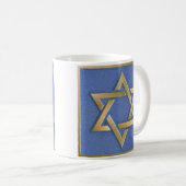 Gold Blue Star von David Art Blocks Tasse (VorderseiteRechts)