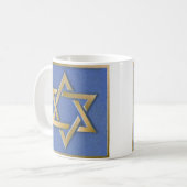 Gold Blue Star von David Art Blocks Tasse (Vorderseite Links)