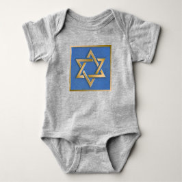 Gold Blue Star von David Art Panel Baby Bodysuit Baby Strampler
