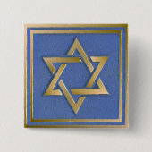 Gold Blue Star von David Art Panel Button (Vorderseite)